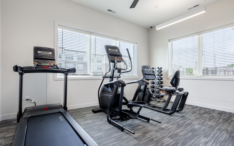 Fitness room with workout equipment